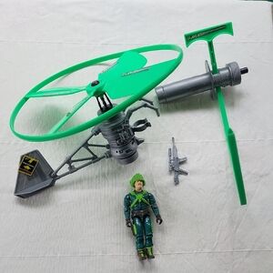 Vintage GI Joe Battle Copter High Altitude Quick Strike Flying Aircraft w/ Major